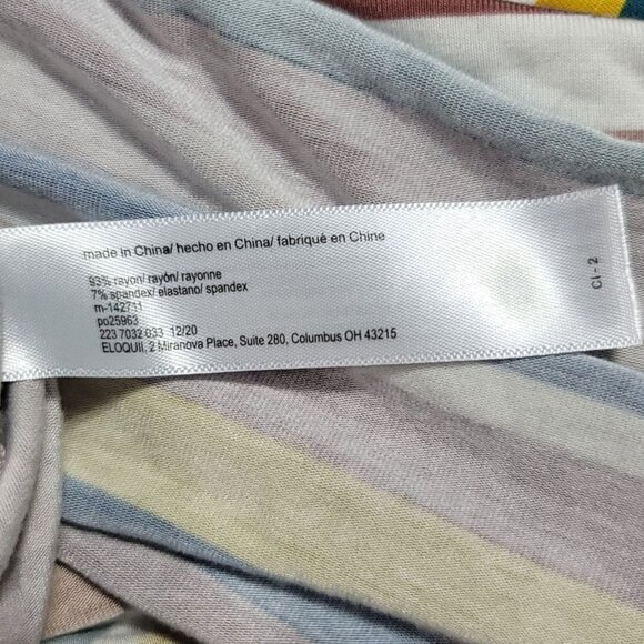 Eloquii Elements Striped Maxi Dress Multi Plus Size 22 24 Short Sleeve Cut Out - Picture 8 of 8